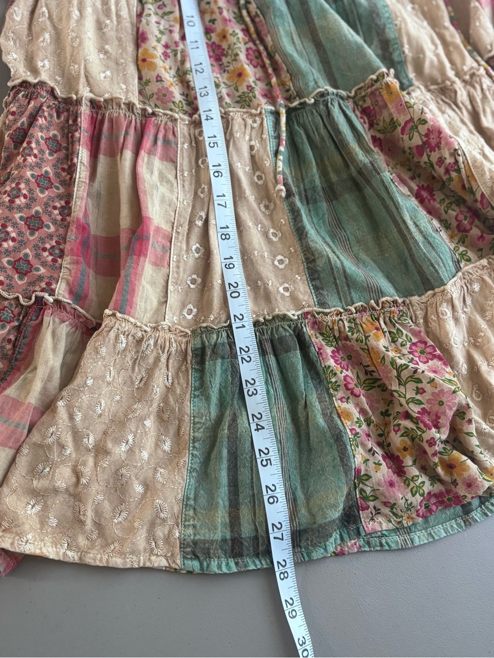 Young Threads Bohemian Patchwork Peasant Top Mixed Floral print boho Sz Small - Picture 10 of 10